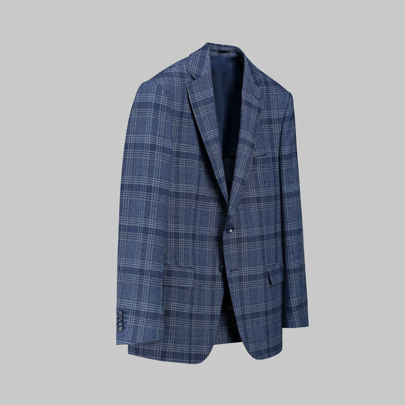 Rexford Regular Fit Kareli Mavi Ceket - SARAR (1)