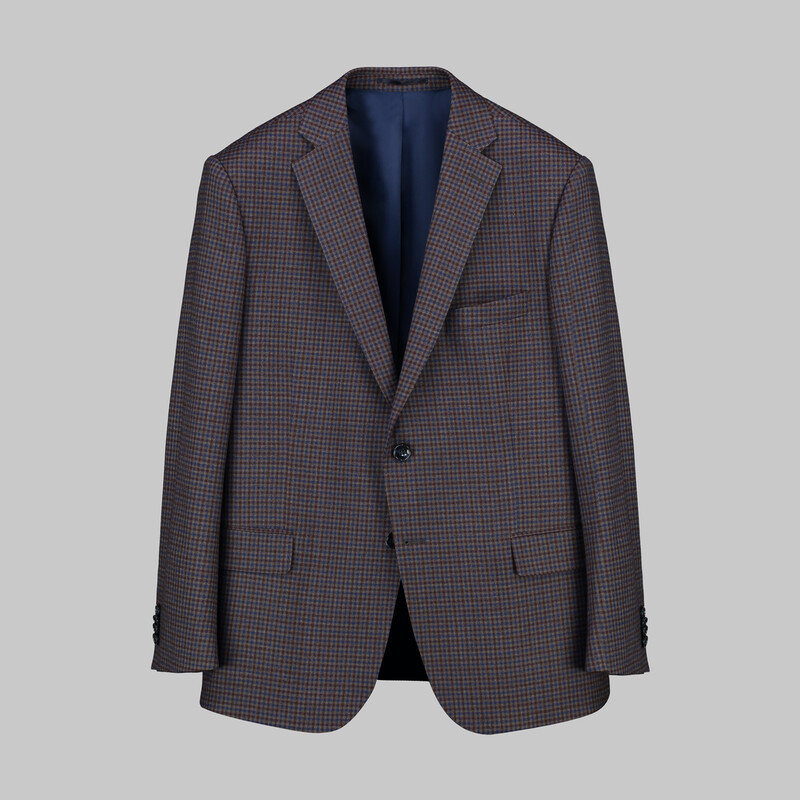 Rexford Regular Fit Desenli Kahverengi Ceket 