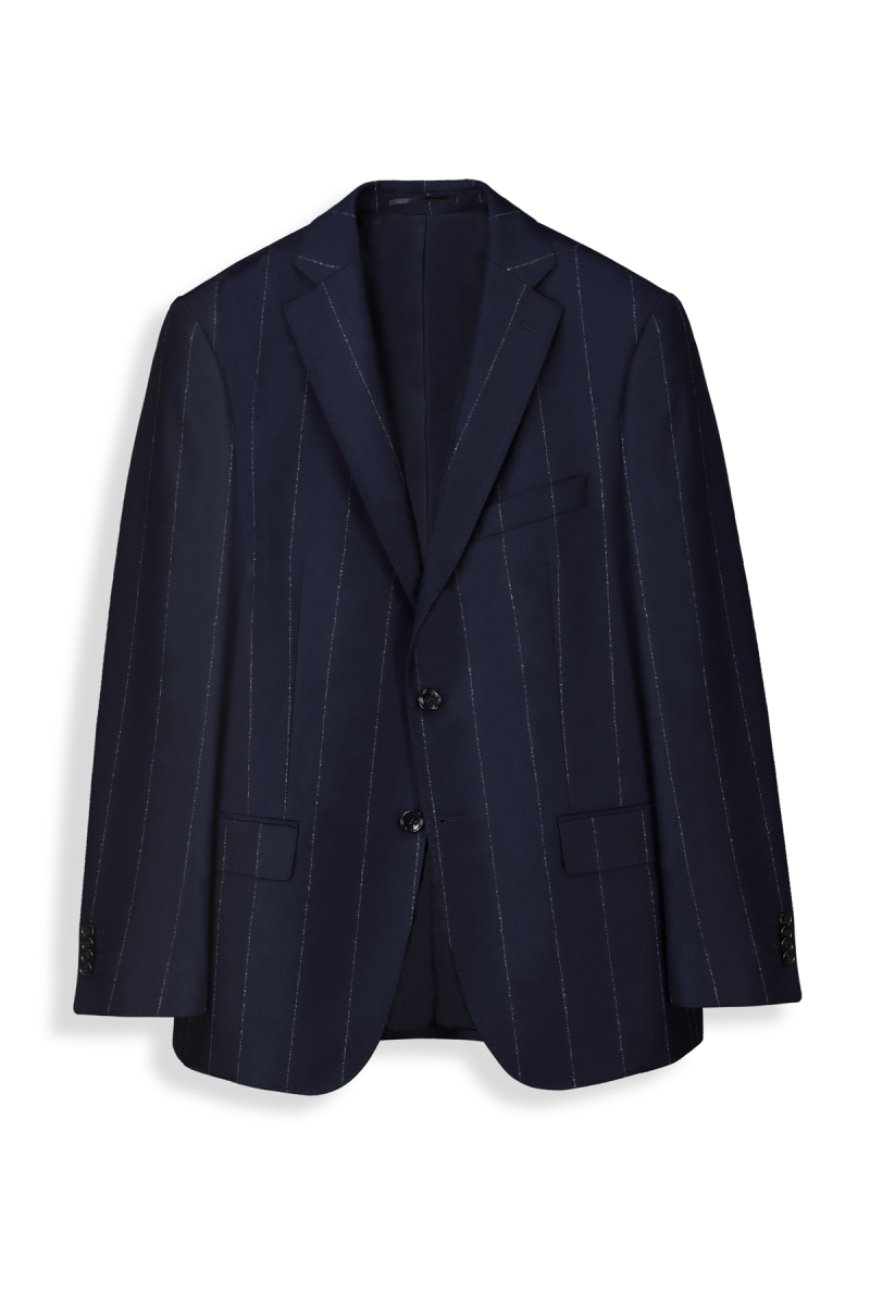 Rexford Regular Fit Çizgili Lacivert Ceket - 1