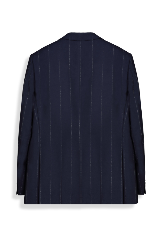 Rexford Regular Fit Çizgili Lacivert Ceket - SARAR