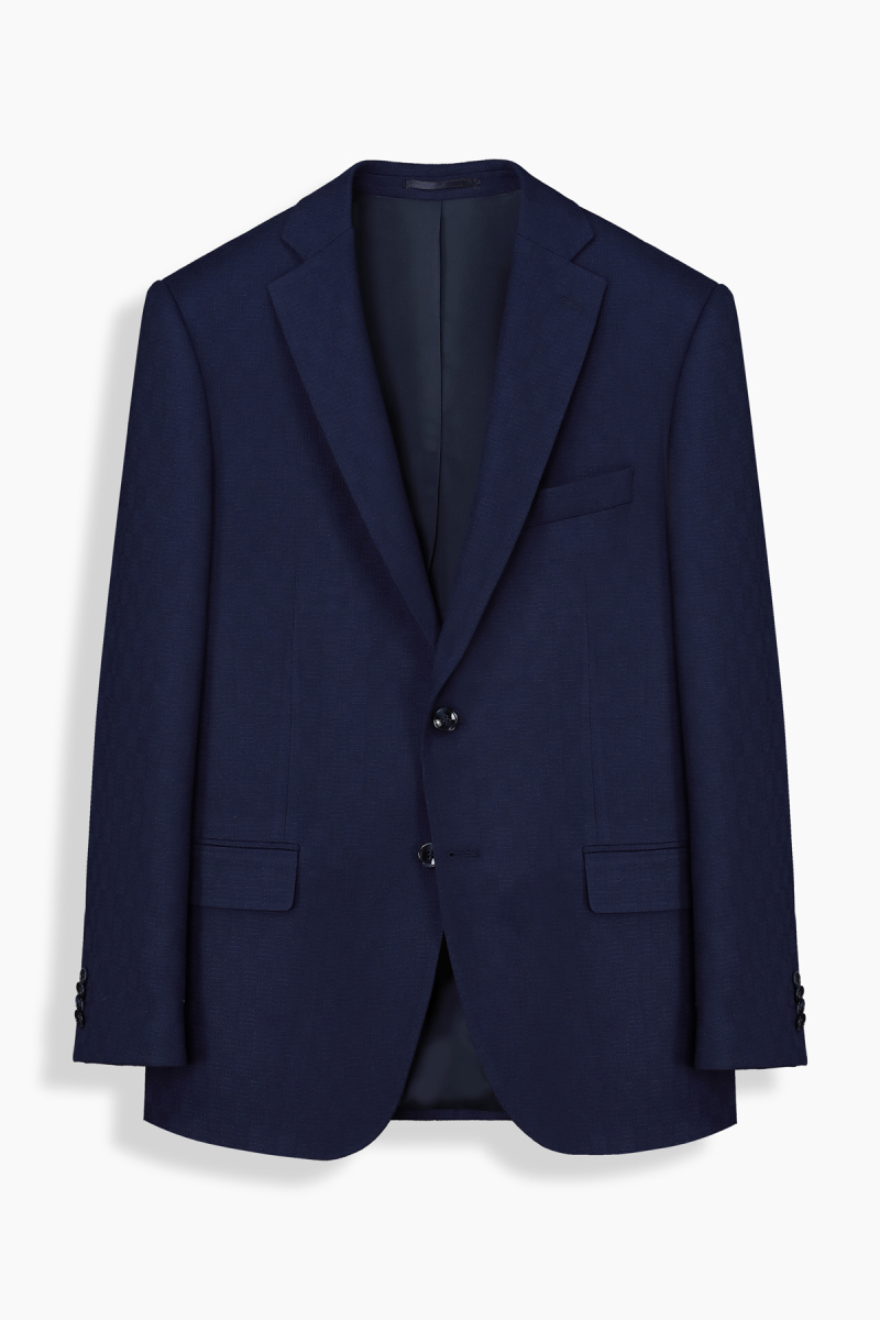 Rexford Regular Fit Desenli Lacivert Ceket - 1