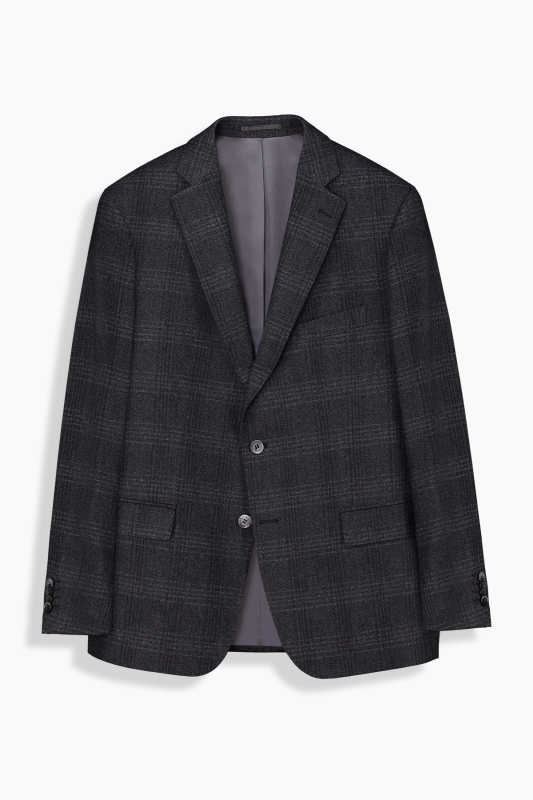 Rexford Regular Fit Ekose Koyu Gri Ceket - SARAR