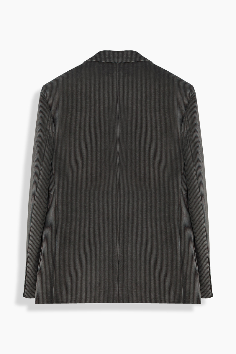 Rexford Regular Fit Fitilli Kadife Koyu Gri Ceket - 3