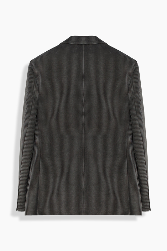 Rexford Regular Fit Fitilli Kadife Koyu Gri Ceket - SARAR