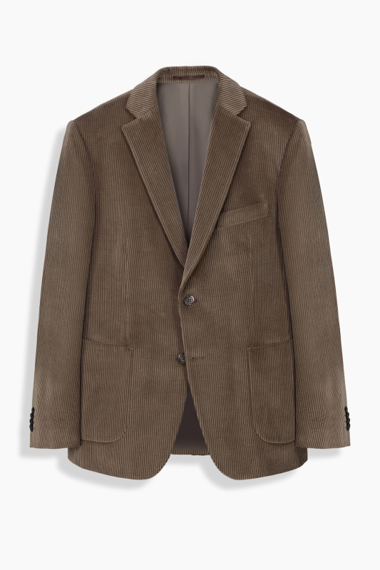 Rexford Regular Fit Fitilli Kadife Kahverengi Ceket 