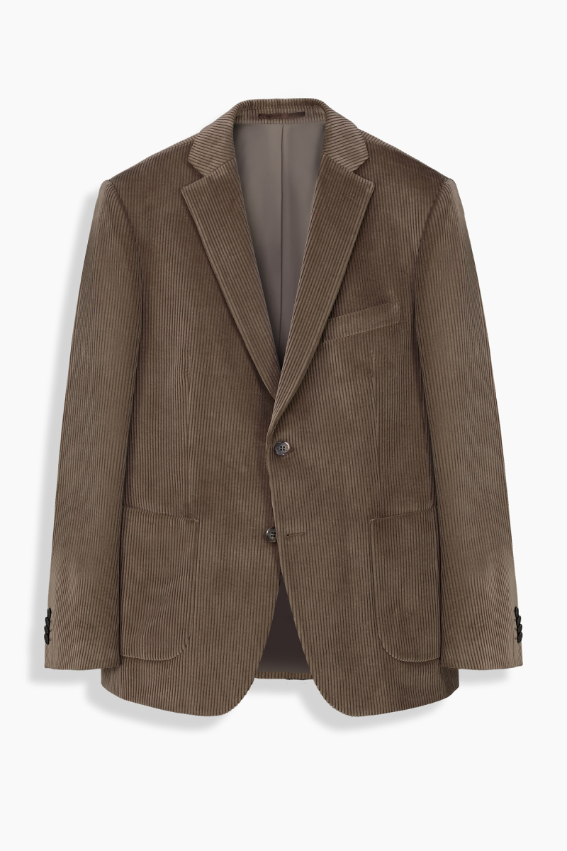 Rexford Regular Fit Fitilli Kadife Kahverengi Ceket - 1