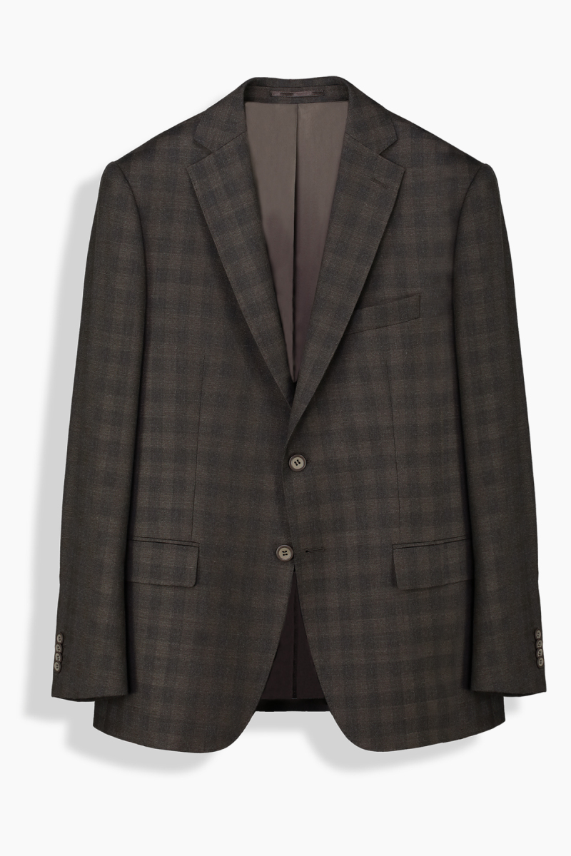 Rexford Regular Fit Kareli Kahverengi Ceket - 1