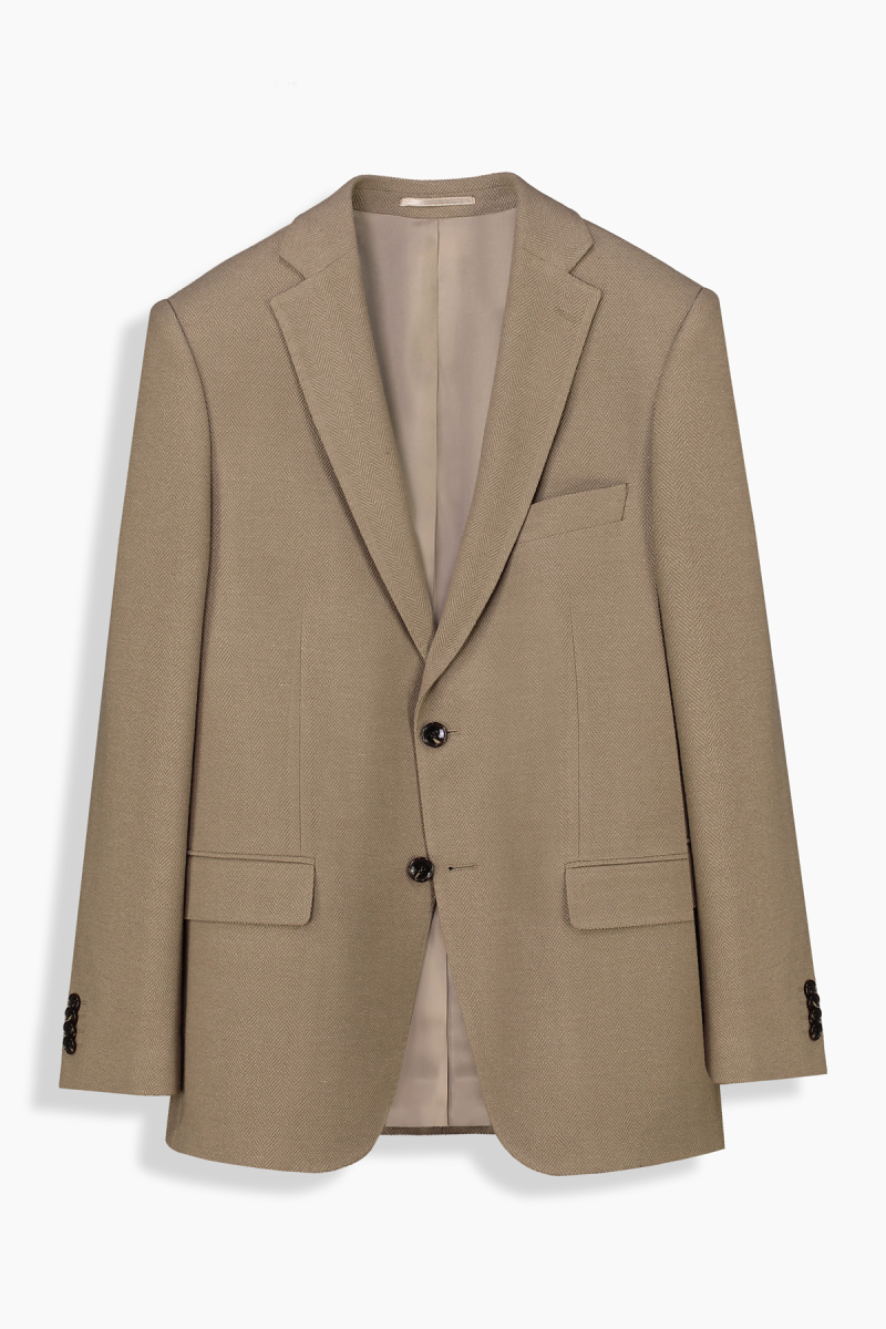 Rexford Regular Fit Desenli Koyu Bej Ceket - 1