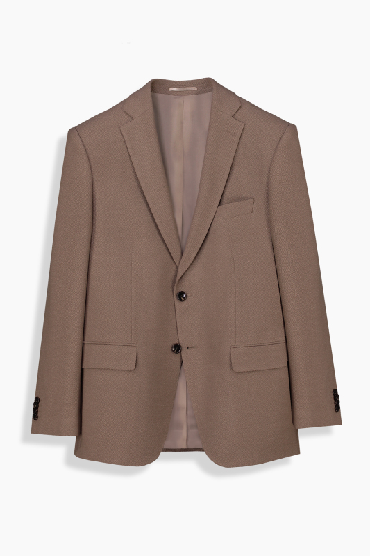 Rexford Regular Fit Desenli Koyu Bej Ceket - SARAR