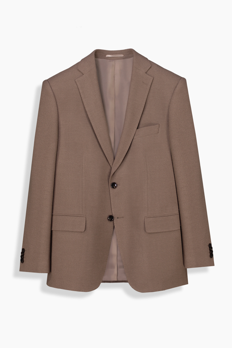 Rexford Regular Fit Desenli Koyu Bej Ceket - 2