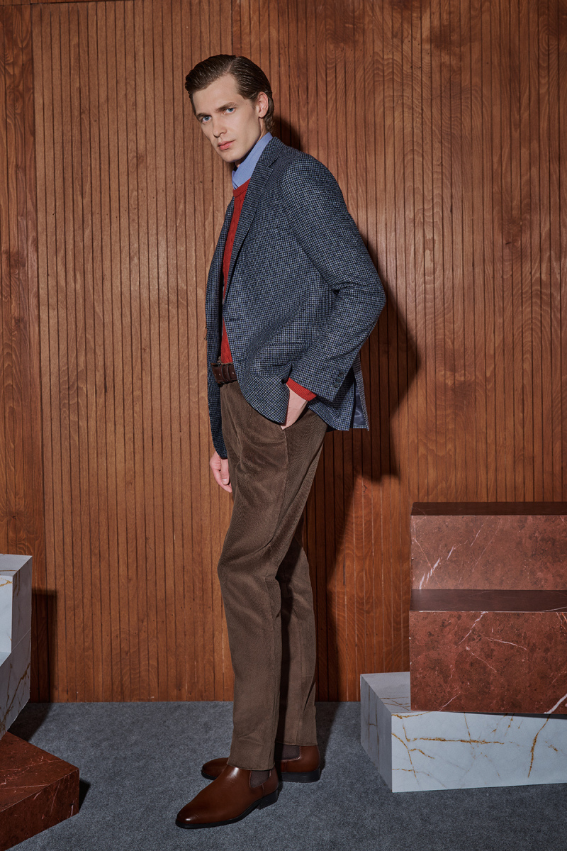 Rexford Desenli Regular Fit Lacivert Ceket - 2