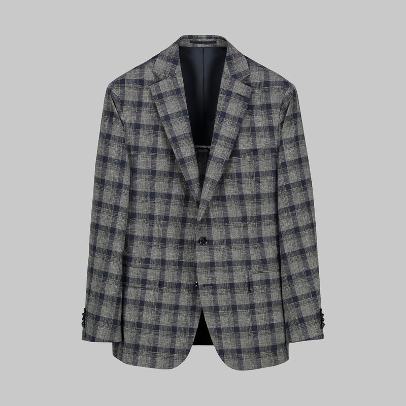 Rexford Regular Fit Kareli Lacivert Ceket - SARAR