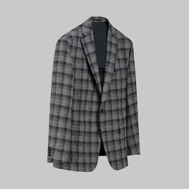 Rexford Regular Fit Kareli Lacivert Ceket - SARAR