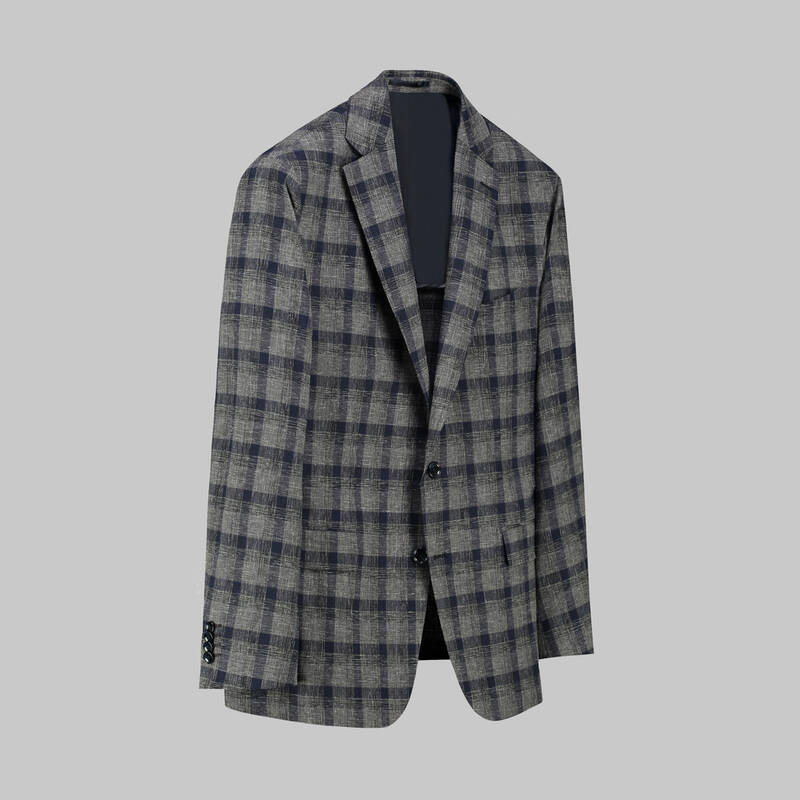 Rexford Regular Fit Kareli Lacivert Ceket - 3