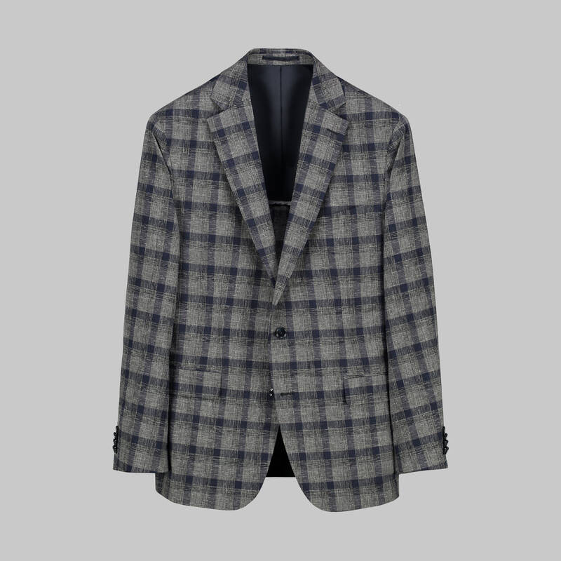 Rexford Regular Fit Kareli Lacivert Ceket - 2