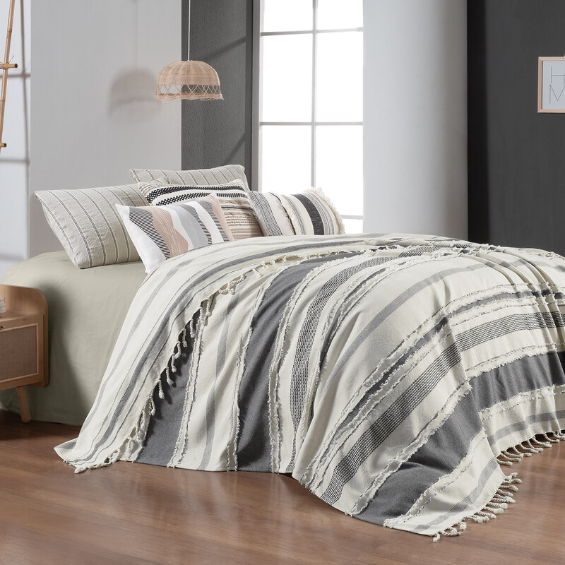 Reyna Yatak Örtüsü Tek Kişilik Siyah - SAREV