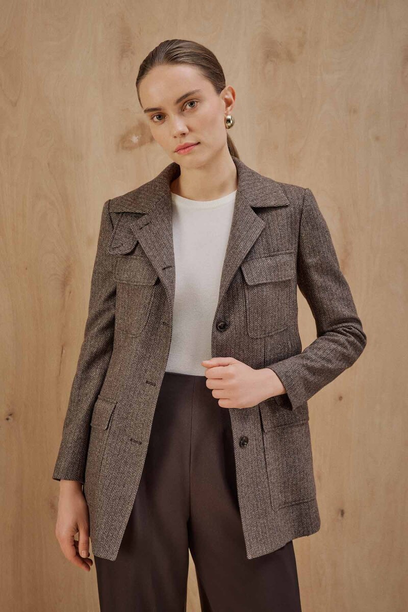 Rione Koyu Kahverengi Ceket - 1