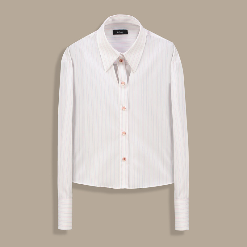 Roanne Uzun Kol Pembe Çizgili Gömlek - SARAR WOMAN