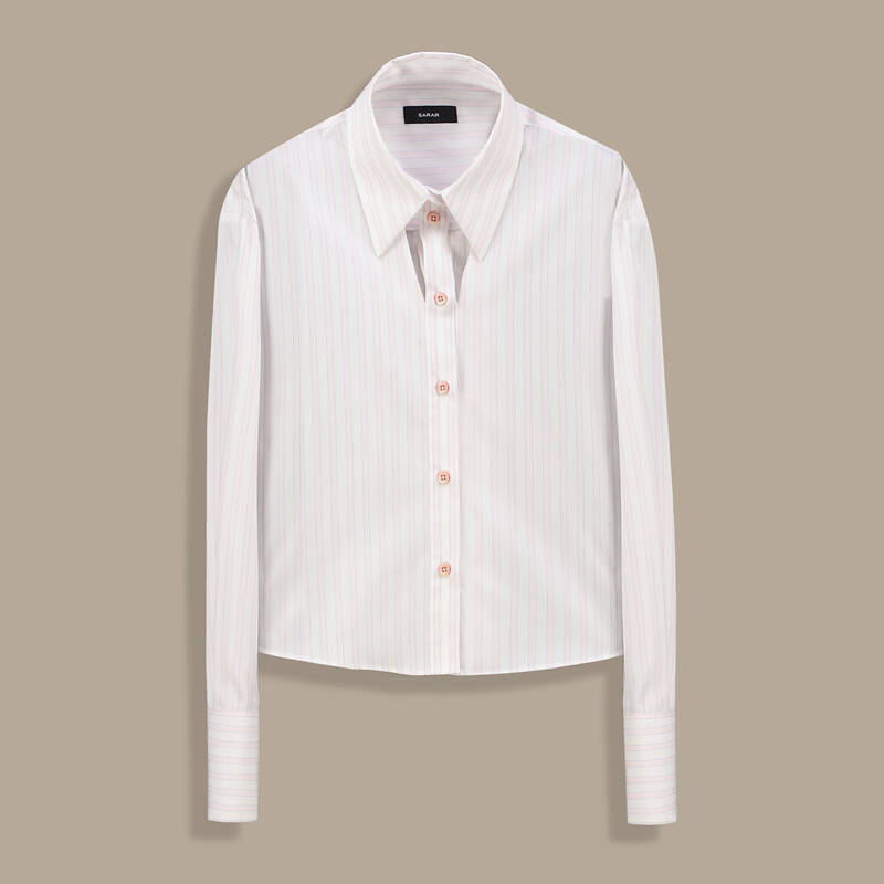 Roanne Uzun Kol Pembe Çizgili Gömlek - 2