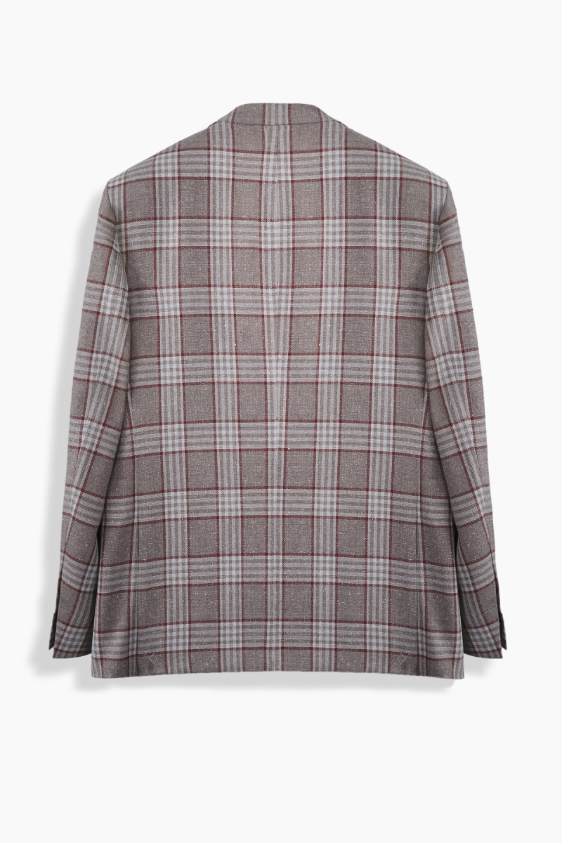 Roma Regular Fit Kareli Açık Kahverengi Ceket - 2