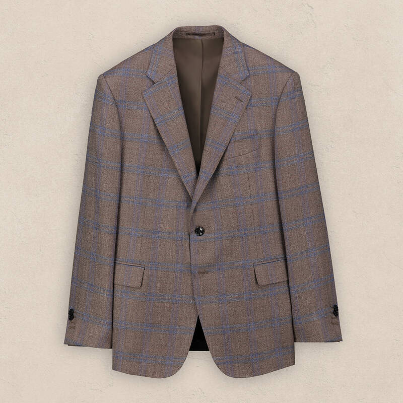 Roma Regular Fit Açık Kahverengi Ekose Ceket - 1