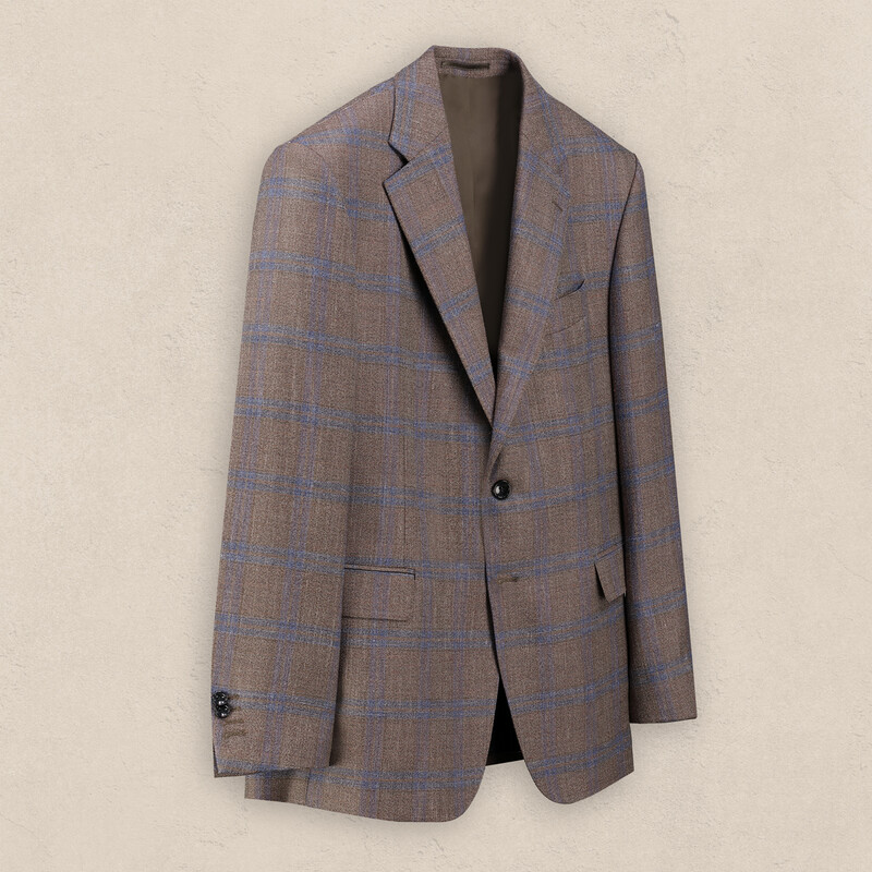 Roma Regular Fit Açık Kahverengi Ekose Ceket - SARTORIA