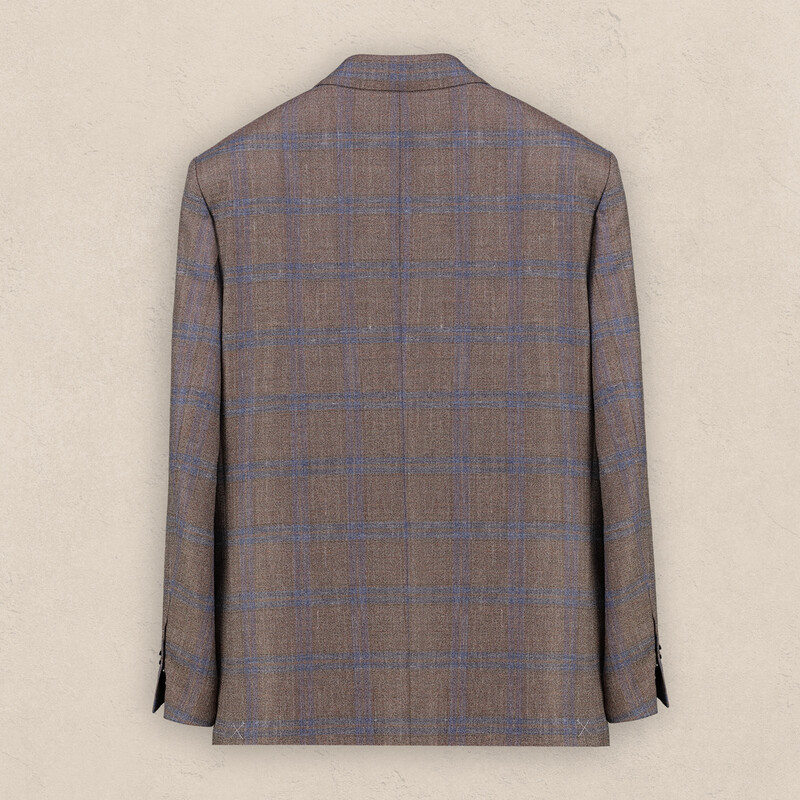 Roma Regular Fit Açık Kahverengi Ekose Ceket - SARTORIA