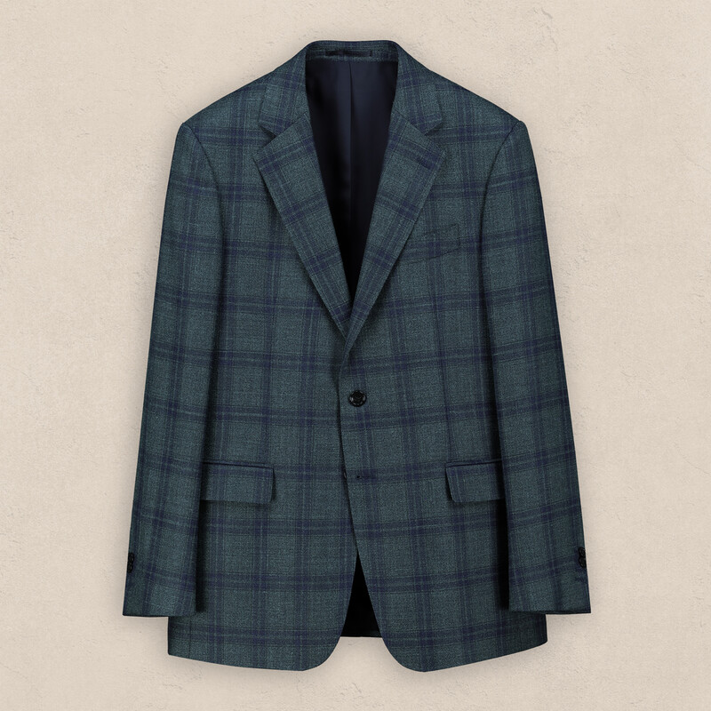 Roma Regular Fit Yeşil Ekose Ceket - SARTORIA