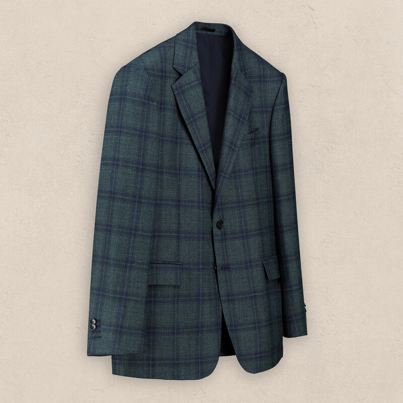 Roma Regular Fit Yeşil Ekose Ceket - SARTORIA