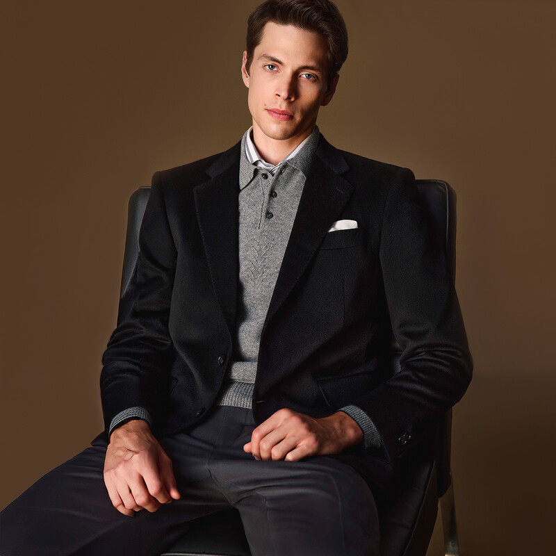Roma Regular Fit Siyah Kaşmir Ceket - SARTORIA