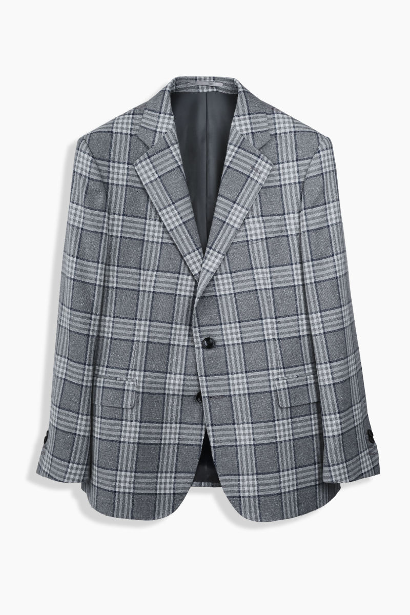 Roma Regular Fit Kareli Gri Ceket - 1