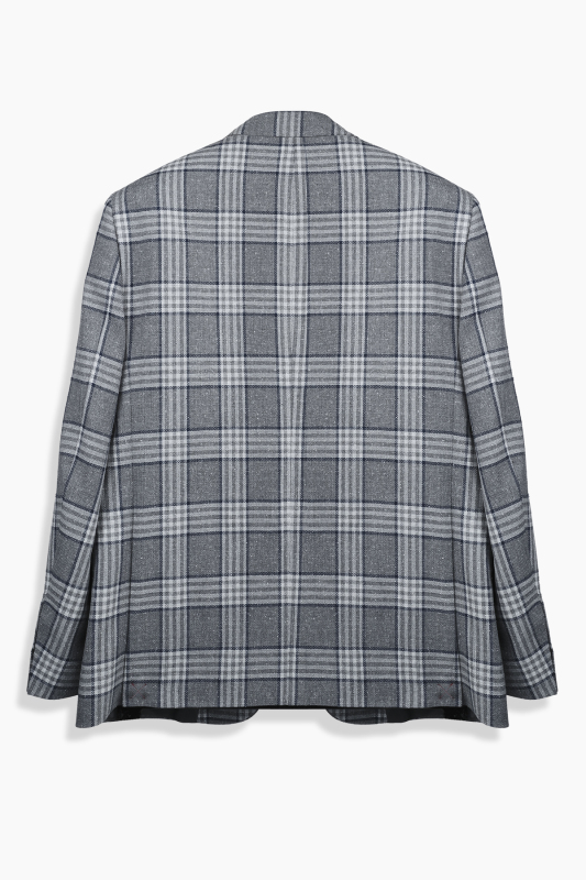 Roma Regular Fit Kareli Gri Ceket - SARTORIA