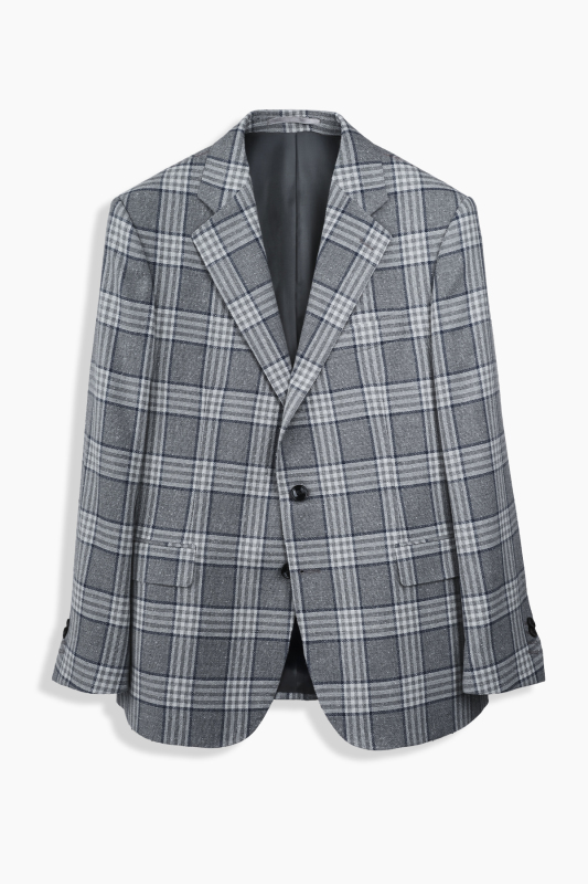 Roma Regular Fit Kareli Gri Ceket - SARTORIA