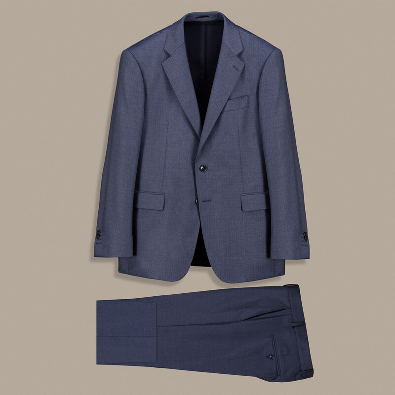 Roma Terni Regular Fit Çizgili Koyu Mavi Takım Elbise - SARTORIA