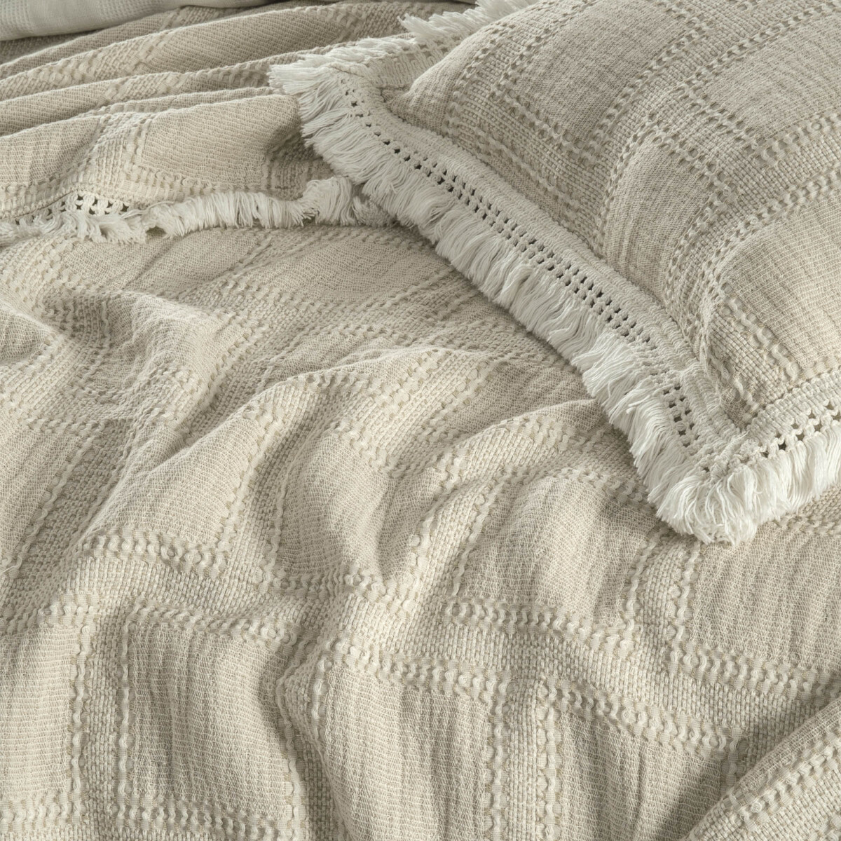 Rosaile Yatak Örtüsü Çift Kişilik Bej - 3