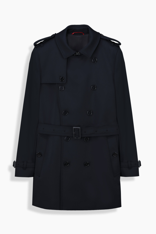 Roterdam Kemerli Lacivert Trençkot - INTERVIEW