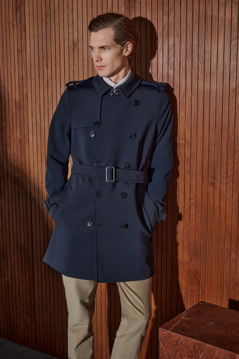 Roterdam Kemerli Lacivert Trençkot - 1