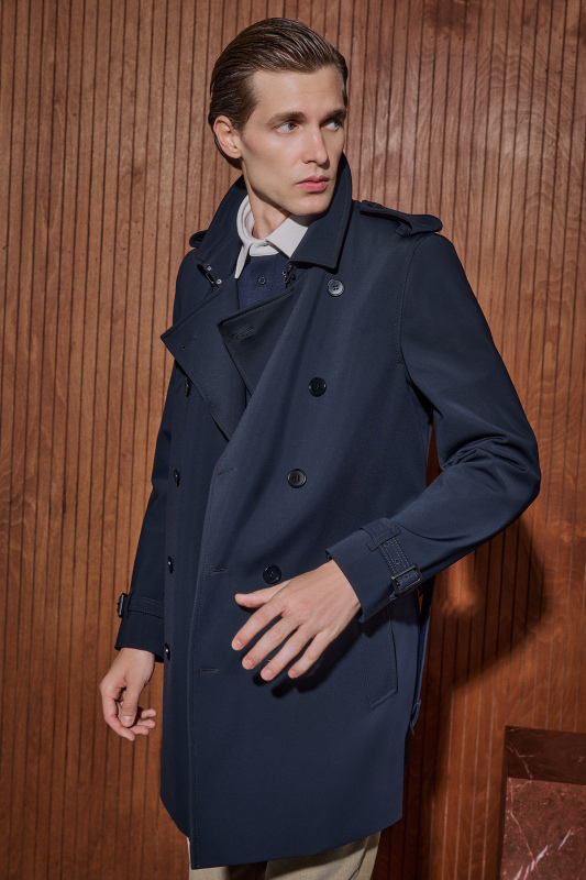 Roterdam Kemerli Lacivert Trençkot - INTERVIEW