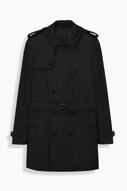 Roterdam Kemerli Siyah Trençkot - INTERVIEW