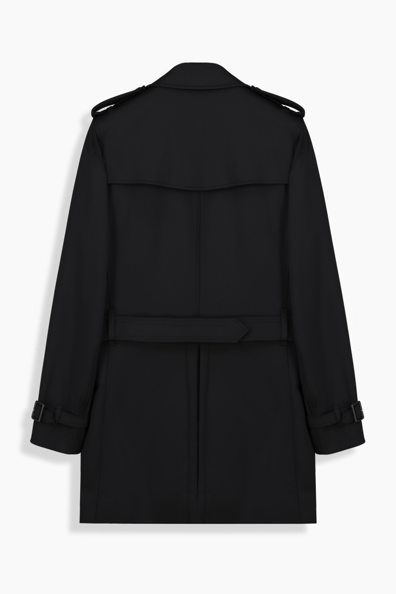 Roterdam Kemerli Siyah Trençkot - 2