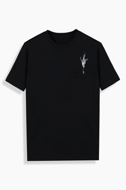 Rovenna Tasarım Cepli Siyah Tişört - SARAR WOMAN