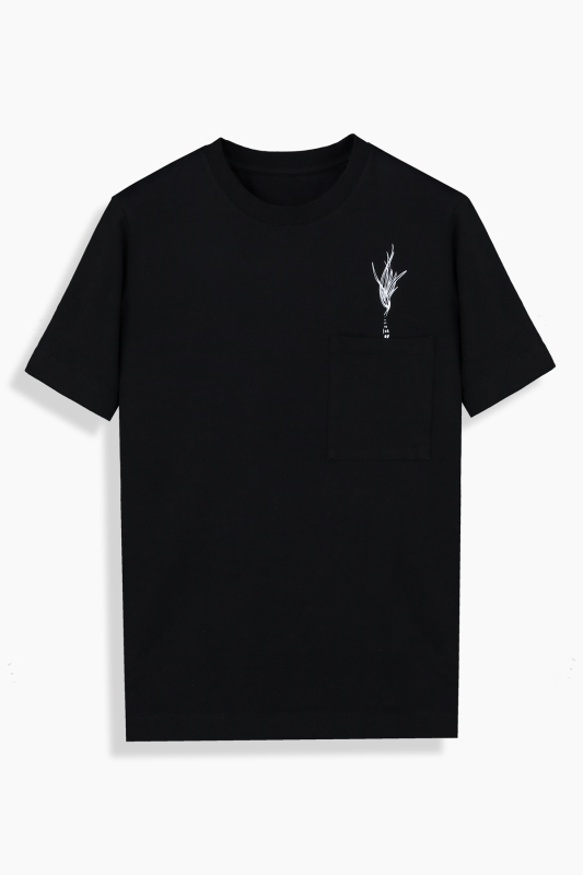 Rovenna Tasarım Cepli Siyah Tişört - SARAR WOMAN