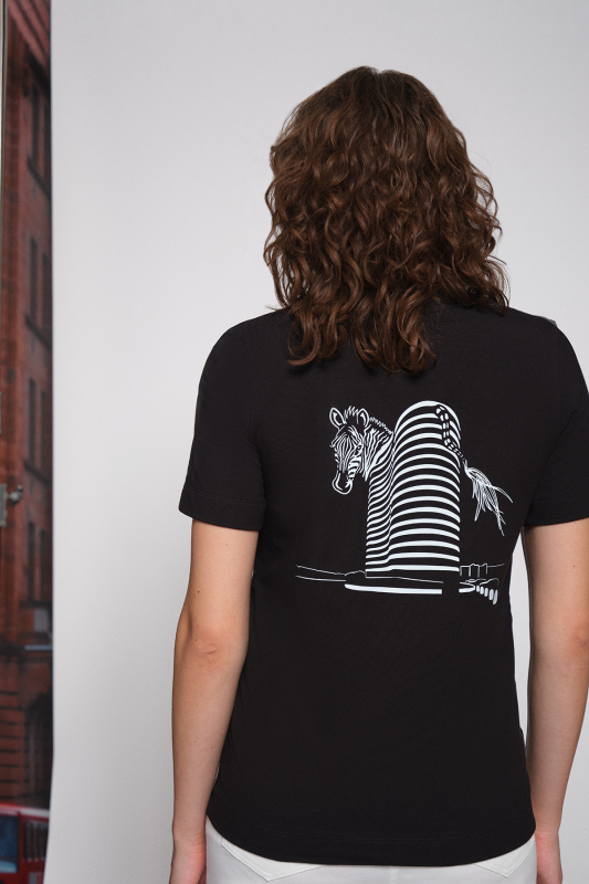 Rovenna Tasarım Cepli Siyah Tişört - SARAR WOMAN