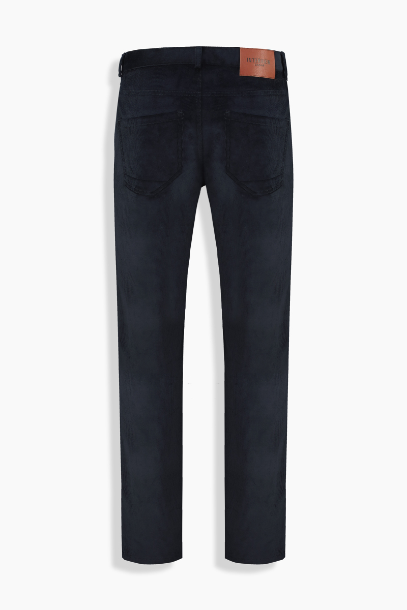 Roys Relax Fit İnce Fitilli Kadife Koyu Lacivert Pantolon - 2