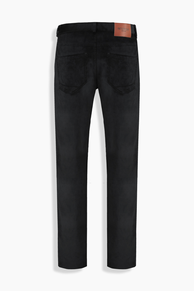 Roys Relax Fit İnce Fitilli Kadife Siyah Pantolon - 2