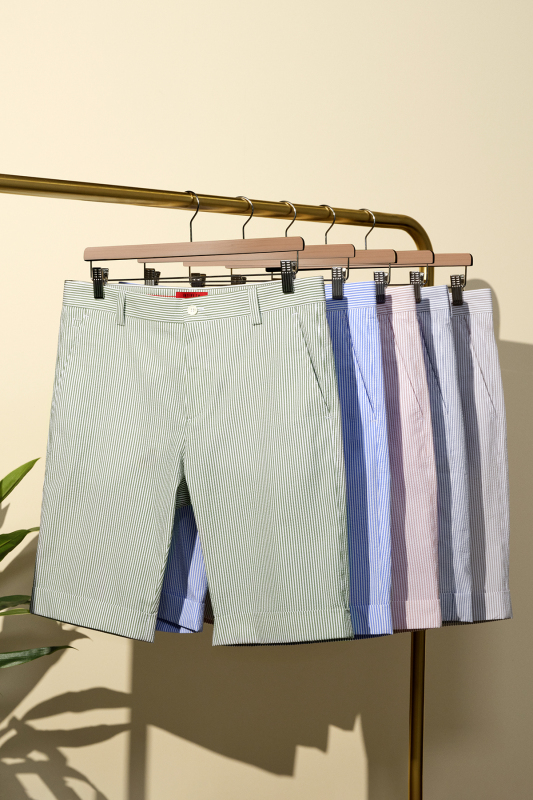 Ruan Çizgili Açık Mavi Şort - INTERVIEW