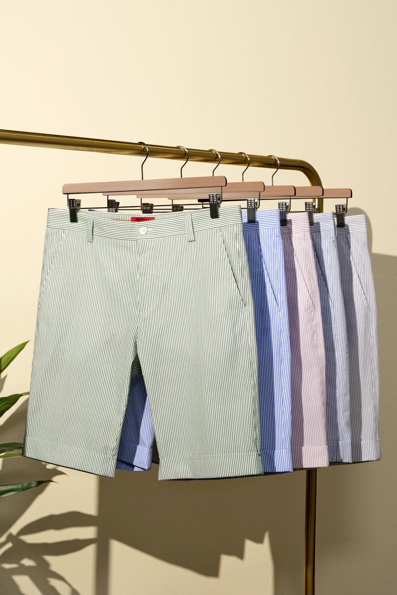 Ruan Çizgili Açık Mavi Şort - 1