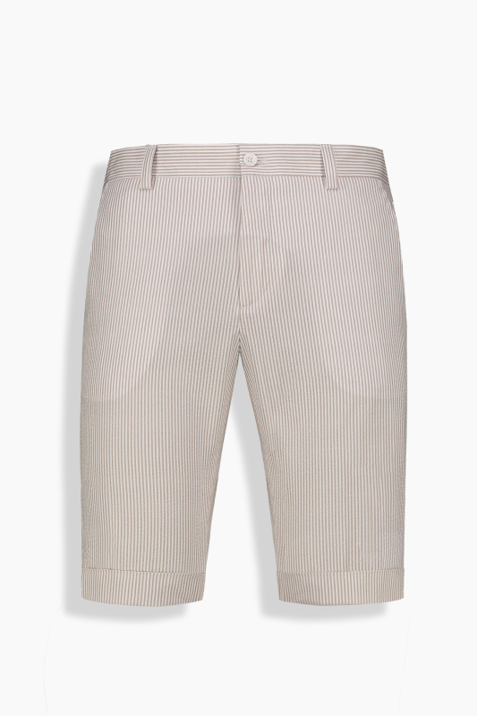 Ruan Çizgili Koyu Bej Şort 