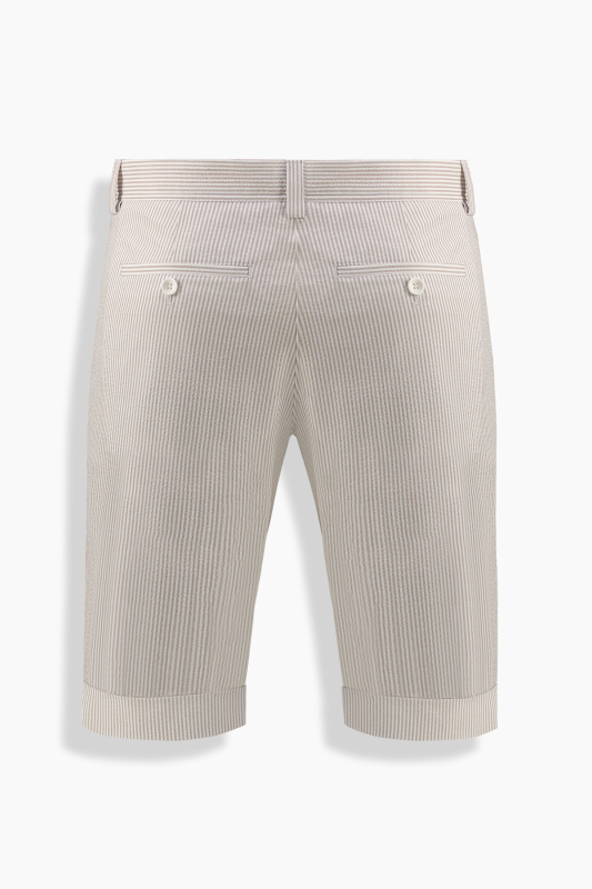 Ruan Çizgili Koyu Bej Şort - INTERVIEW