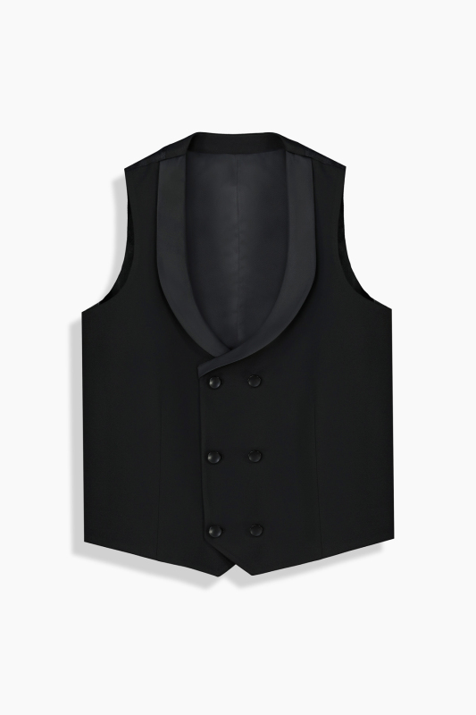 Ruby Carlo Hood Siyah Slim Fit Çocuk Smokin Papyon Yelek Takım - 8